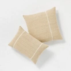 Oversize Embroidered Striped Throw Pillow Cream - Threshold™ Designed With Studio McGee -Interior Sale Store GUEST dd44cc07 b08f 4537 b5c0 957f387f1926