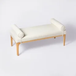 Randolph Bench With Bolster Pillows Linen - Threshold™ Designed With Studio McGee -Interior Sale Store GUEST df9c0bbe 939e 489c adae 0e3b5fe3d6f7