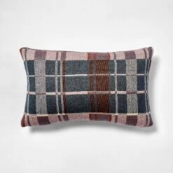 Lumbar Woven Grid Pillow Neutral/Navy/Tan - Threshold Designed With Studio McGee -Interior Sale Store GUEST e81456f6 cea4 450d 9ccc 6dd7fa259cbd