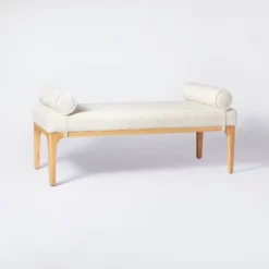 Randolph Bench With Bolster Pillows Linen - Threshold™ Designed With Studio McGee -Interior Sale Store GUEST ebdd4b7b 6e57 423c 908a 14e05a7f5b15