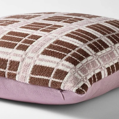 Square Woven Grid Pillow Purple/cream/rust - Threshold Designed With Studio McGee 4 Square Woven Grid Pillow Purple/cream/rust - Threshold Designed With Studio McGee - Image 2