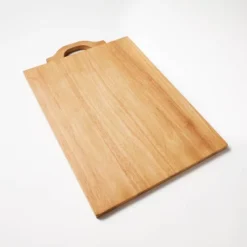 Large Handled Serving Board Brown - Threshold™ Designed With Studio McGee: Rubberwood Charcuterie Tray, 22" Rectangle -Interior Sale Store GUEST f3bd8937 d2a3 40b8 a59f c17611175717