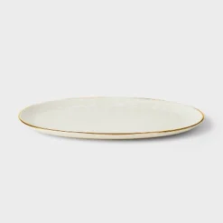 Stoneware Serving Platter Snowfall White - Threshold™ Designed With Studio McGee: Oval, Microwave & Dishwasher-Safe -Interior Sale Store GUEST f7654080 9b1d 4163 9241 93933fbc0a6a